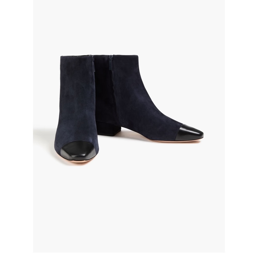 Veronica Beard Cecile Suede Leather Boots 6.5 Blue and Black
